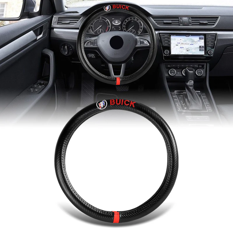 For all BUICK 15" Diameter Car Steering Wheel Cover Carbon Fiber Look Leather X1 - Image 7