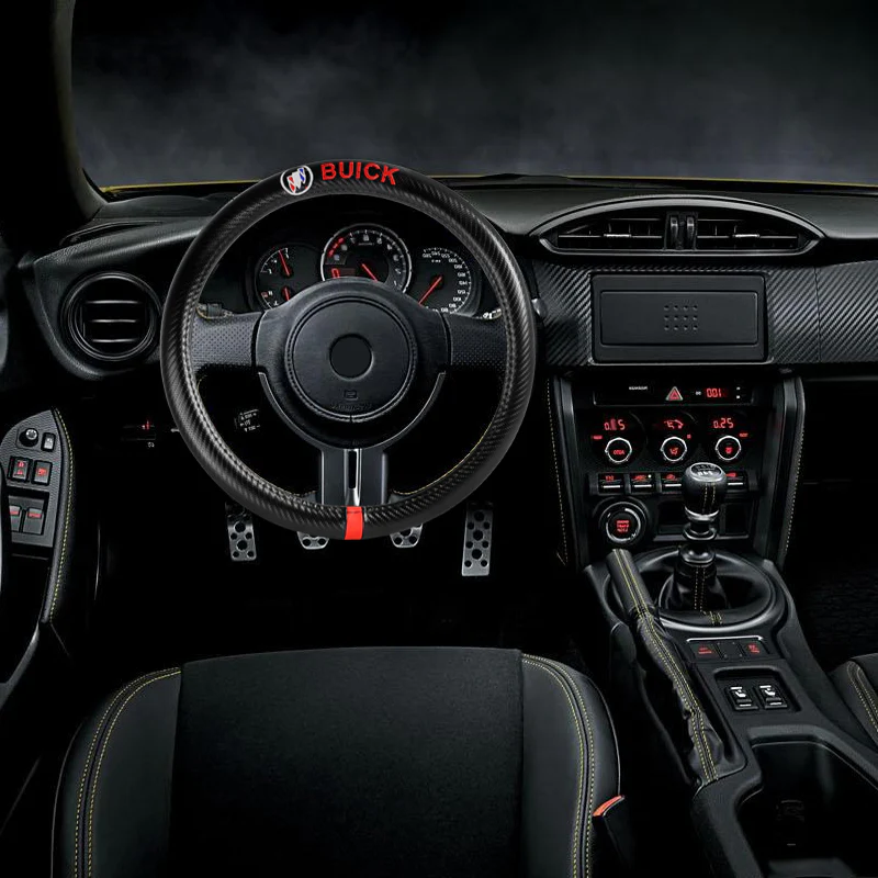 For all BUICK 15" Diameter Car Steering Wheel Cover Carbon Fiber Look Leather X1 - Image 8