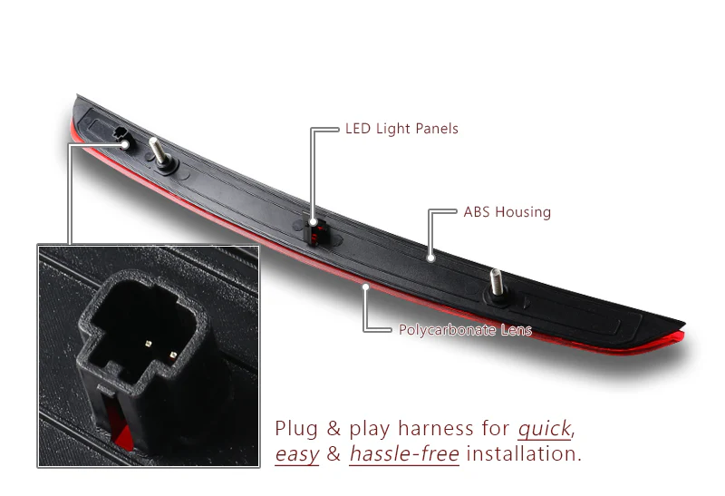 For 2007-2014 Audi TT MK2 LED High Level Center Reflector Stop Third 3RD Brake Light Cargo Lamp -Red Lens - Image 3