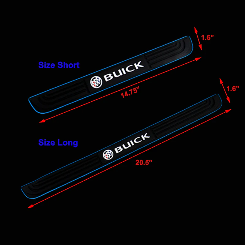 For Buick 4PCS Blue Border Rubber Car Door Scuff Sill Cover Panel Step Protector - Image 5