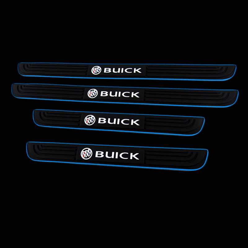 For Buick 4PCS Blue Border Rubber Car Door Scuff Sill Cover Panel Step Protector - Image 6