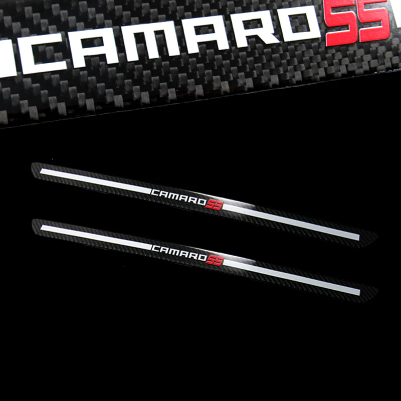 For CAMARO SS Carbon Fiber Car Door Welcome Plate Sill Scuff Cover Panel Sticker 2PCS Set - Image 5