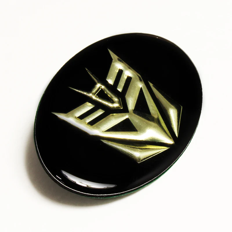 FOR CHRYSLER 300 300C FRONT HOOD TRANSFORMER DECEPTICONS STYLE GOLD 3D EMBLEM BADGE - Image 2