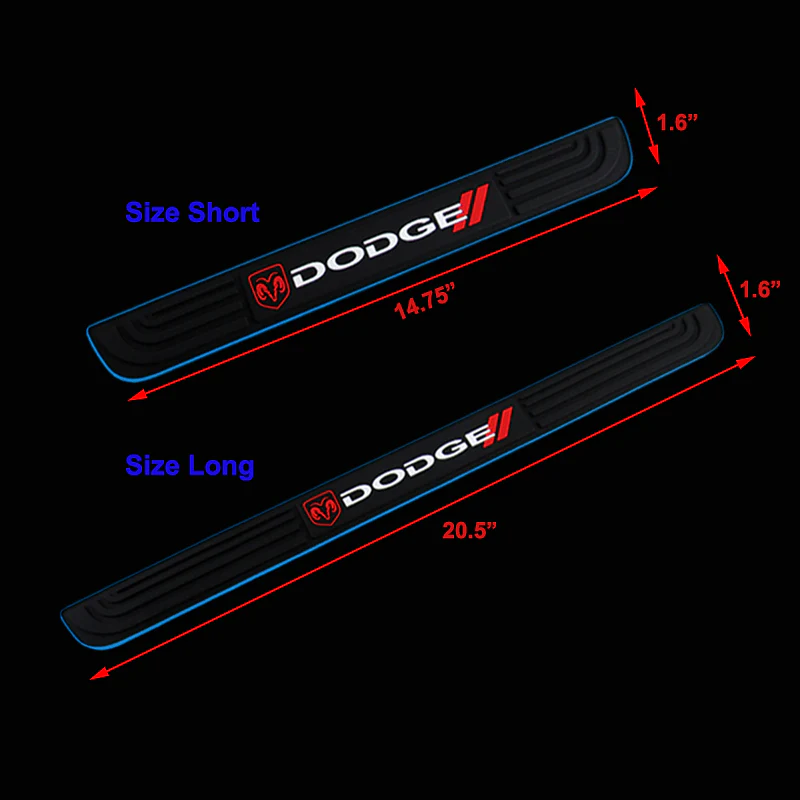 For DODGE 4PCS Blue Border Rubber Car Door Scuff Sill Cover Panel Step Protector - Image 5