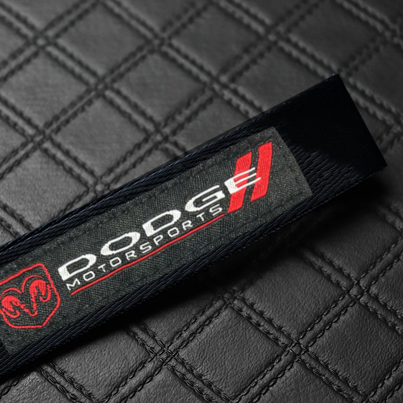 For Dodge Racing Logo Keychain Metal Key Ring Hook Black Strap Nylon Lanyard - Image 6