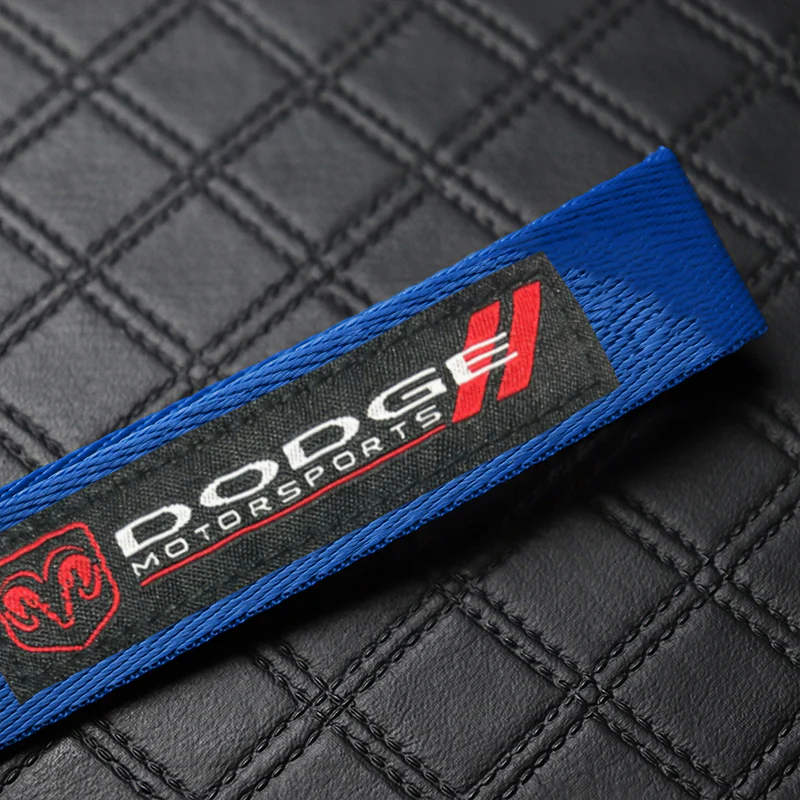 For Dodge Racing Logo Keychain Metal Key Ring Hook Blue Strap Nylon Lanyard - Image 6