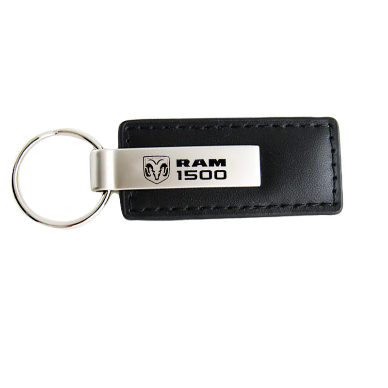 For DODGE RAM 1500 Key Ring Black Leather Rectangular Keychain - KC1540.R15 - Image 3
