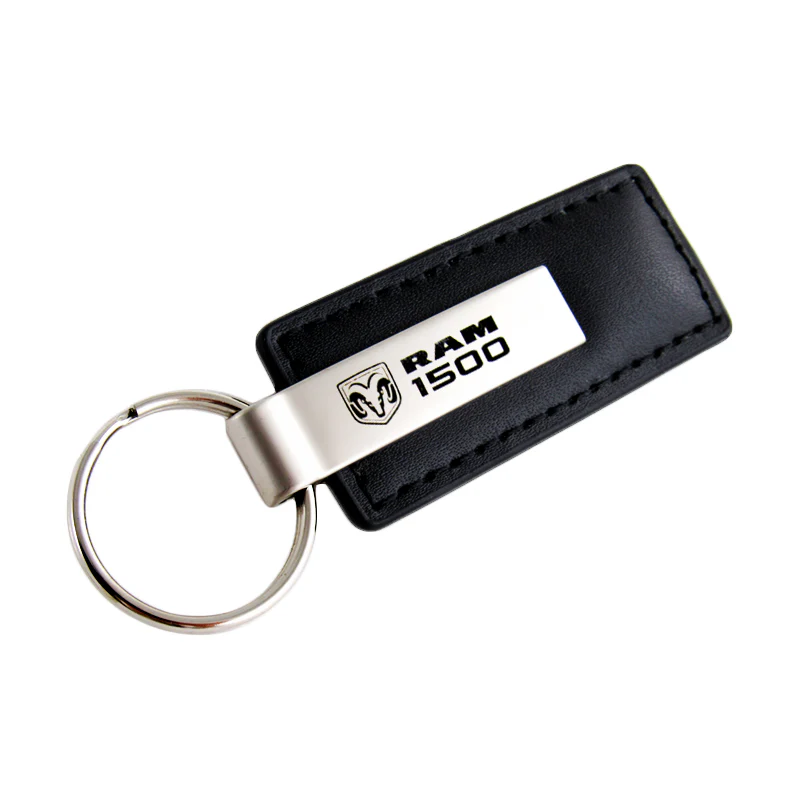 For DODGE RAM 1500 Key Ring Black Leather Rectangular Keychain - KC1540.R15 - Image 4