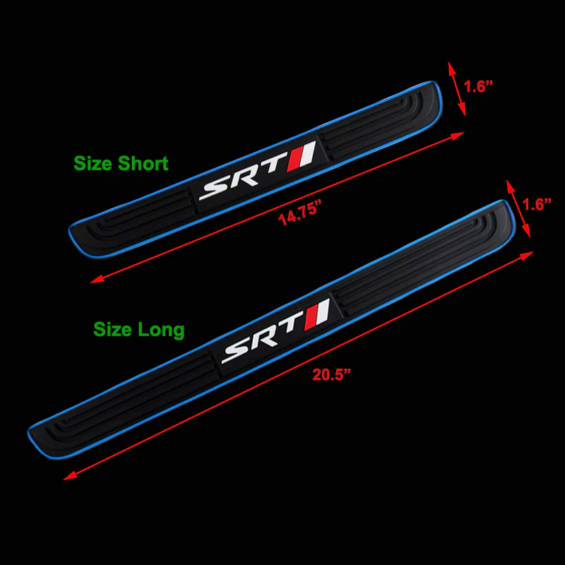 For Dodge SRT 4PCS Blue B Rubber Car Door Scuff Sill Cover Panel Step Protector - Image 5