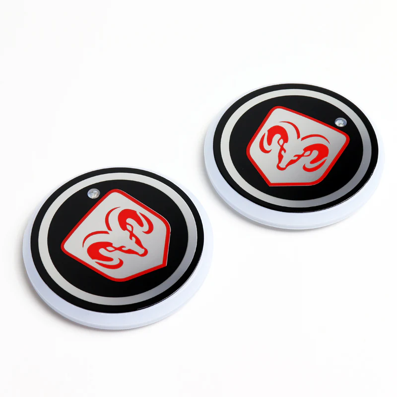For DODGE Switchable 7 Color LED Cup Holder Car Button Mat Atmosphere Light 2PCS - Image 2