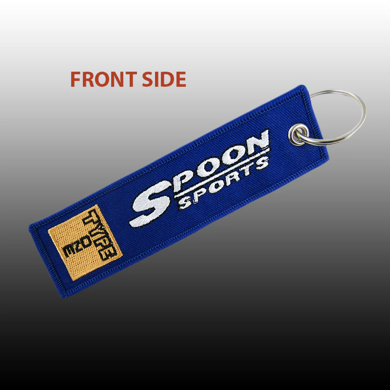 For DOUBLE SIDE EMBROIDERED TAG JDM SPOON SPORTS KEYCHAIN CELL HOLDER KEYRING X2 - Image 4