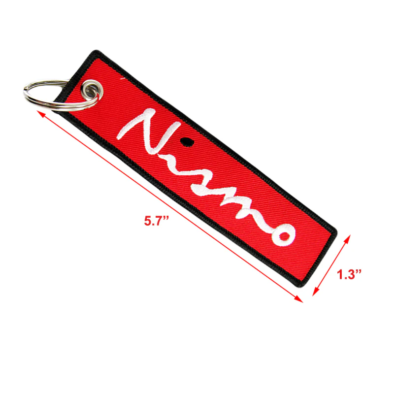 For EMBROIDERED DOUBLE SIDE JDM NISMO RACING KEYCHAIN CELL HOLDERS KEYRING X2 - Image 2