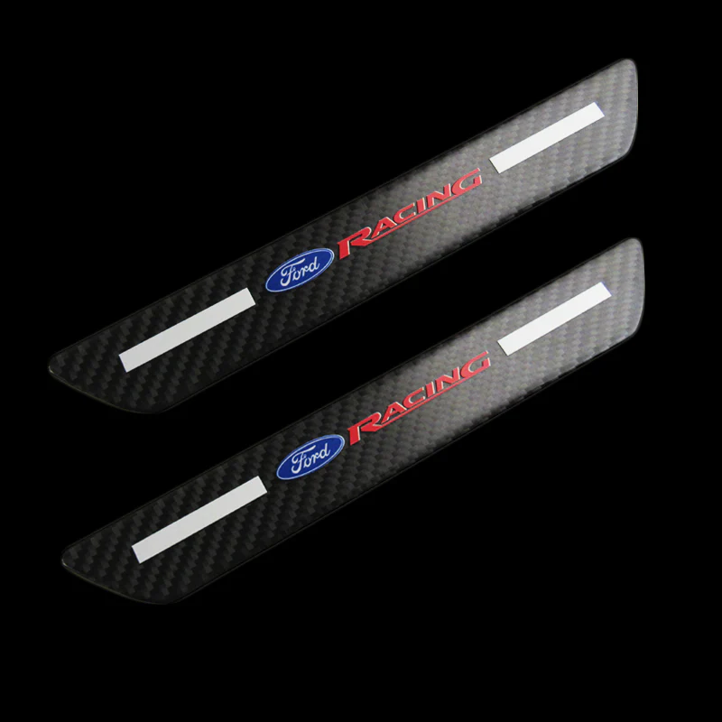 For Ford Carbon Fiber Car Door Welcome Plate Sill Scuff Cover Panel Sticker 4PCS Set - Image 4