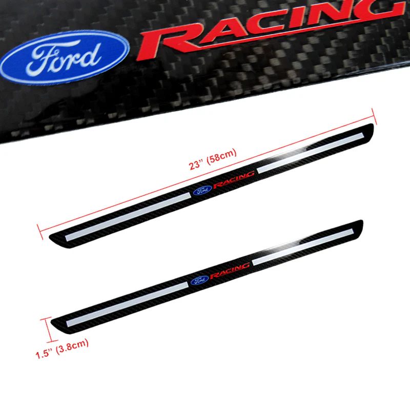 For Ford Carbon Fiber Car Door Welcome Plate Sill Scuff Cover Panel Sticker 4PCS Set - Image 7
