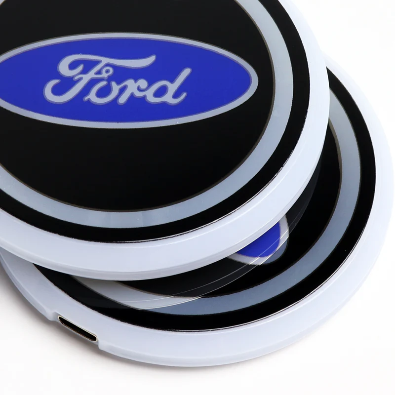 For Ford Carbon Fiber Car Door Welcome Plate Sill Scuff Cover Panel Sticker 4PCS Set with LED Coaster - Image 10