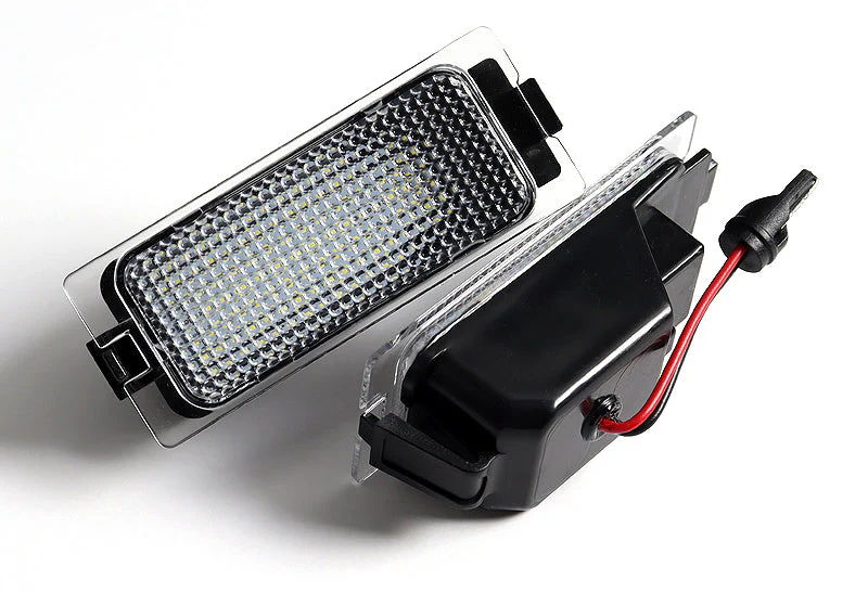 For Ford Edge/Escape Mercury Mariner White LED 6000K License Plate Lights Lamp with Bumper Badge Scratch Guard Set - Image 2