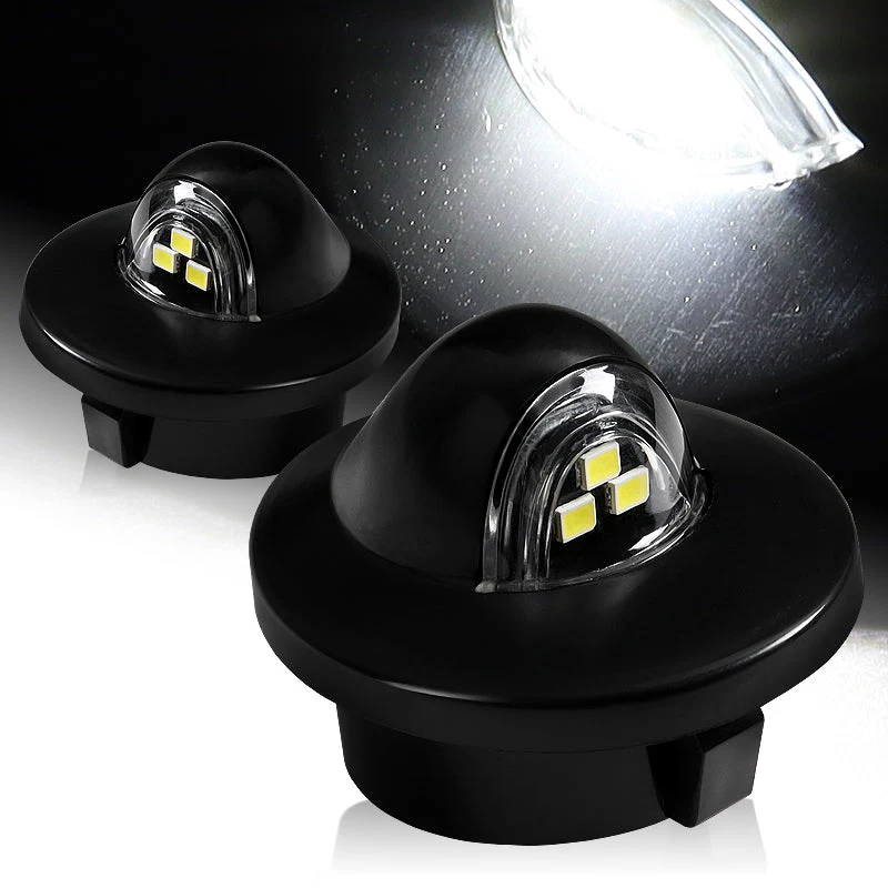 For Ford F150 Ranger Explorer Raptor White SMD LED License Plate Lights Lamps with Bumper Badge Scratch Guard Set - Image 2