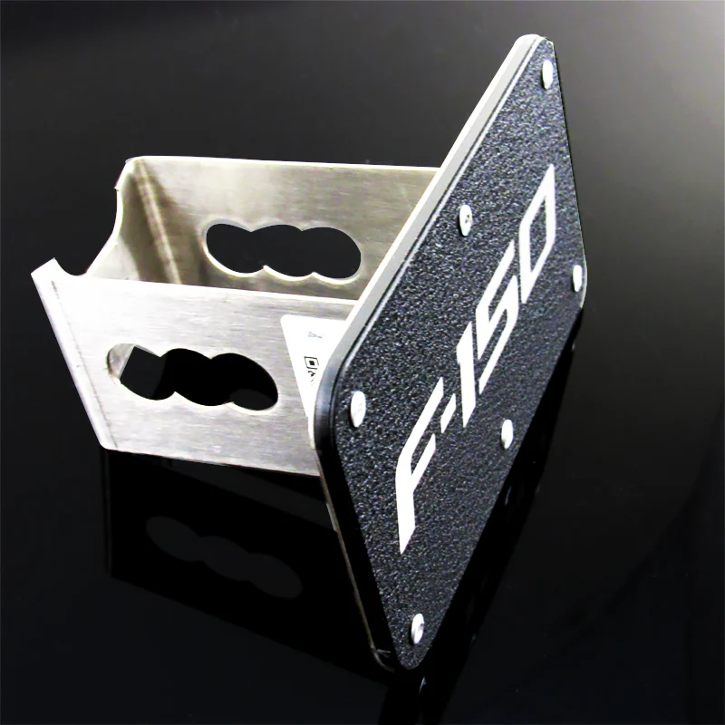 For Ford F150 Rugged Black Stainless Steel Hitch Cover 2" Trailer Tow Receiver - Image 3