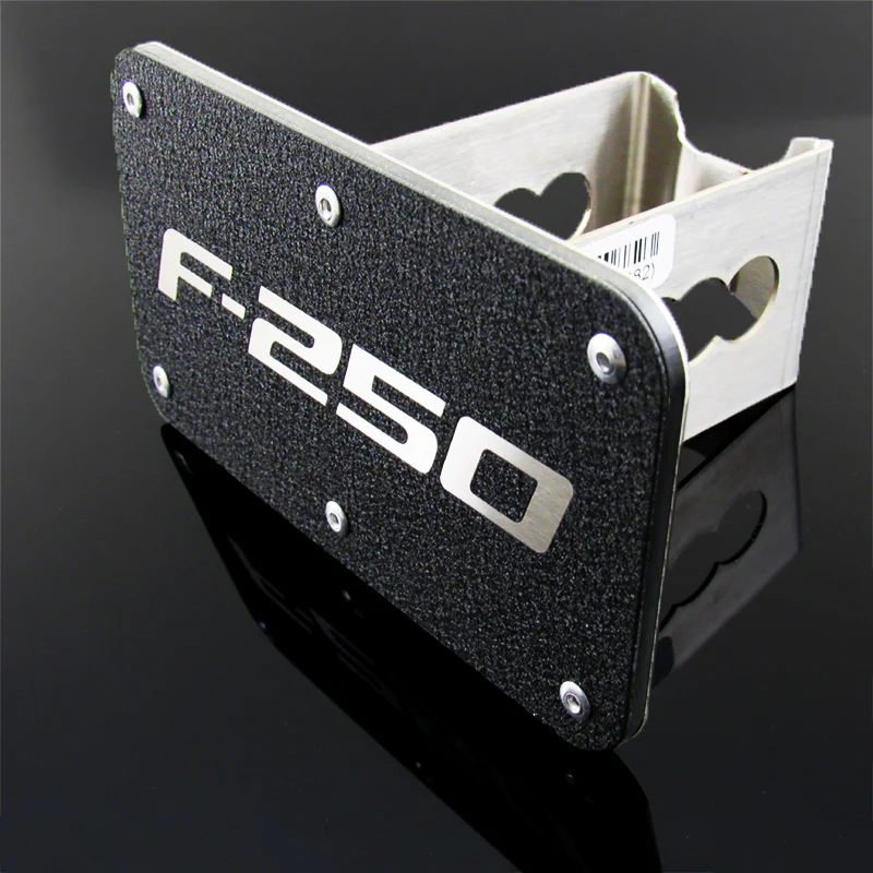 For Ford F250 Rugged Black Stainless Steel Hitch Cover 2" Trailer Tow Receiver - Image 4