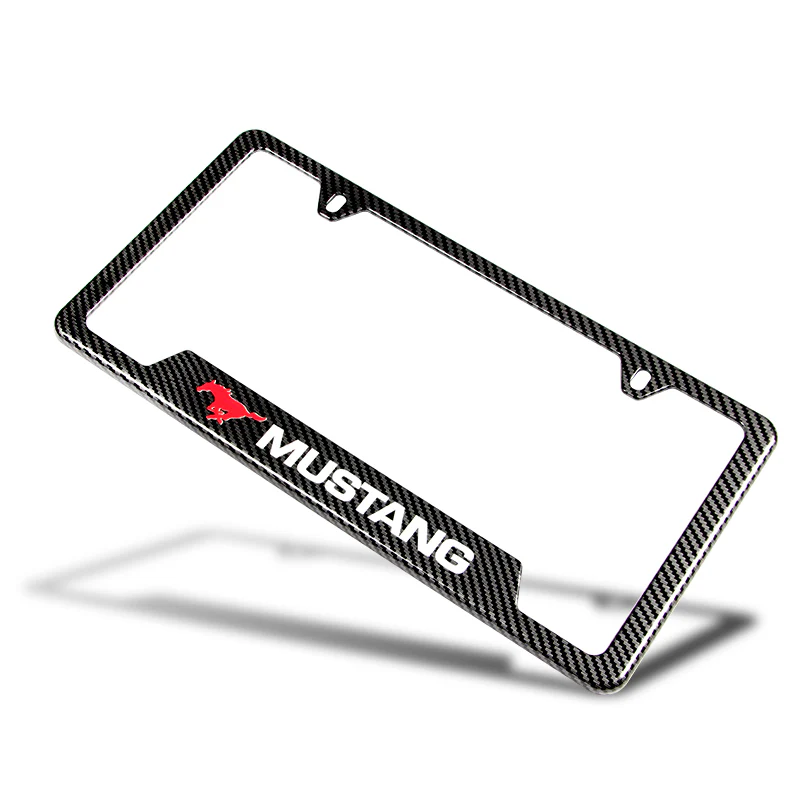 For FORD MUSTANG Carbon Fiber Look License Plate Frame ABS X1 - Image 3