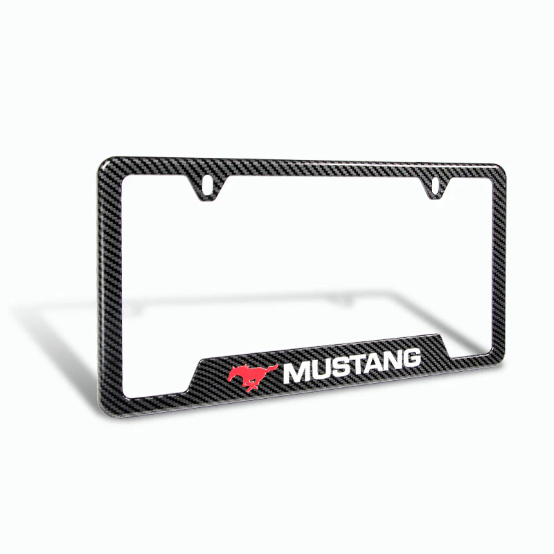For FORD MUSTANG Carbon Fiber Look License Plate Frame ABS X2 - Image 4