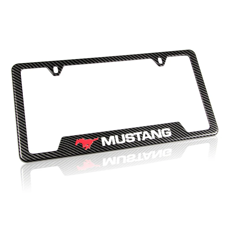 For FORD MUSTANG Carbon Fiber Look License Plate Frame ABS X2 - Image 5