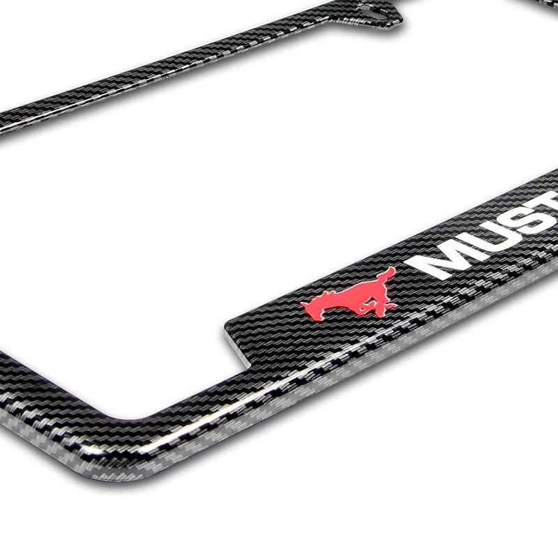 For FORD MUSTANG Carbon Fiber Look License Plate Frame ABS X2 - Image 6