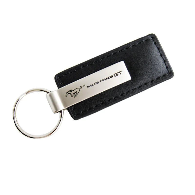 For FORD MUSTANG GT Key Ring Black Leather Rectangular Keychain - KC1540.MGT - Image 4