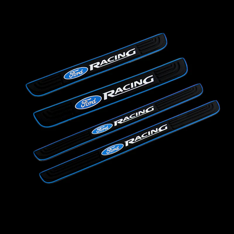 For Ford Racing Blue trimmed Door Sill Scuff Panel Cover Decal Protector 3D Anti Scratch 4PCS - Image 5