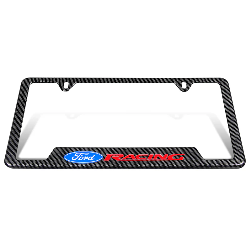 For FORD RACING Carbon Fiber Look License Plate Frame ABS X2 - Image 7