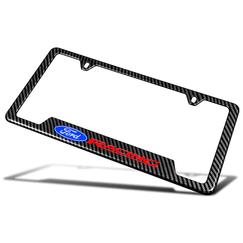 For FORD RACING Carbon Fiber Look License Plate Frame ABS X2 - Image 8