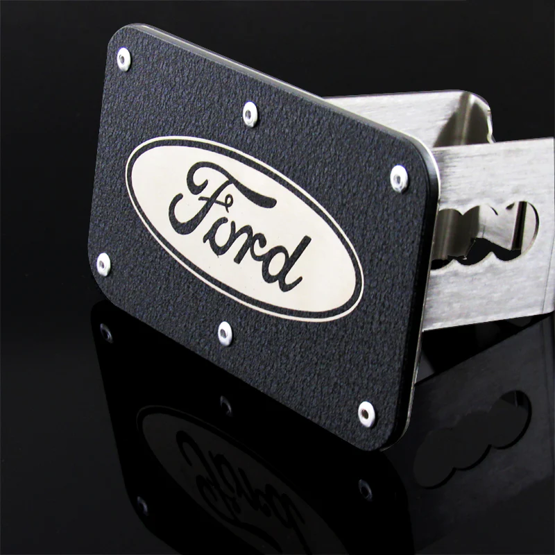 For Ford Rugged Black Stainless Steel Hitch Cover 2" Trailer Tow Towing Receiver - Image 4