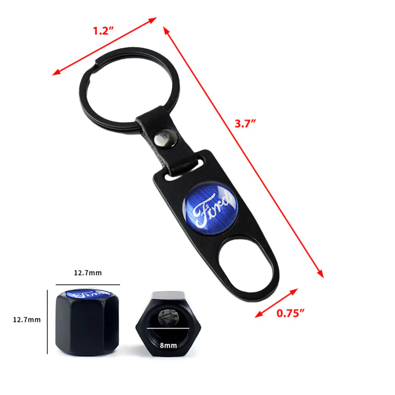 For Ford Set of Xenon White LED 6000K License Plate Lights with Wheel Tire Valves Dust Stem Air Caps - Image 11