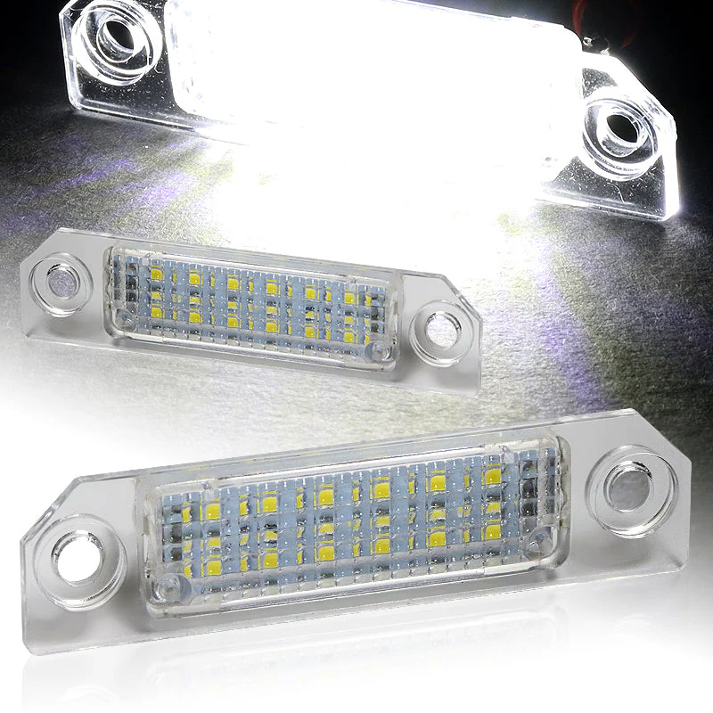 For Ford Set of Xenon White LED 6000K License Plate Lights with Wheel Tire Valves Dust Stem Air Caps - Image 9