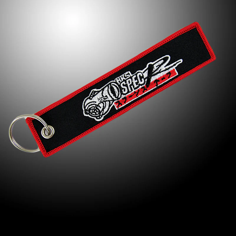 For HKS JDM DOUBLE SIDED EMBROIDERED KEY TAG KEYCHAIN CELL HOLDERS KEY RING X2 - Image 3