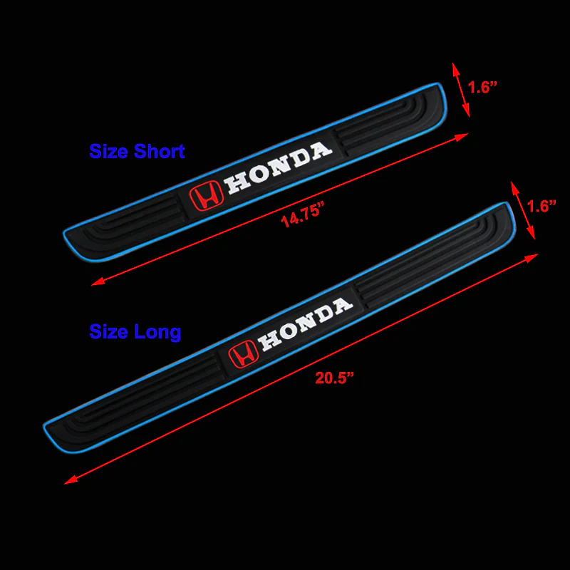 For Honda 4pcs Blue Border Rubber Car Door Scuff Sill Cover Panel Step Protector - Image 2
