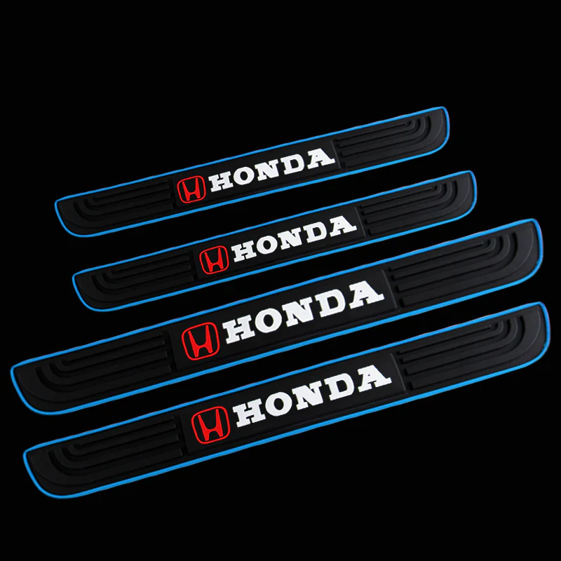 For Honda 4pcs Blue Border Rubber Car Door Scuff Sill Cover Panel Step Protector - Image 4