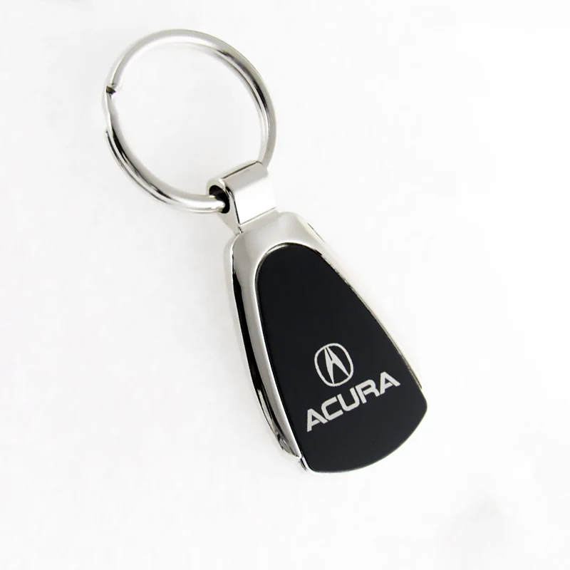 For HONDA ACURA Logo Authentic Metal Chrome Black Tear Drop Key Chain Ring Fob - Image 4
