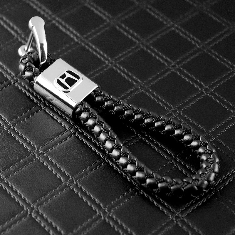 Honda Black BV Style Calf Leather Keychain - Image 3