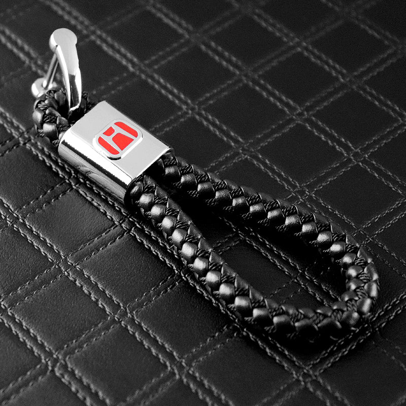 Honda Black BV Style Calf Leather Keychain (Red H) - Image 5
