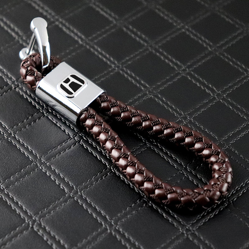 Honda Brown BV Style Calf Leather Keychain - Image 3