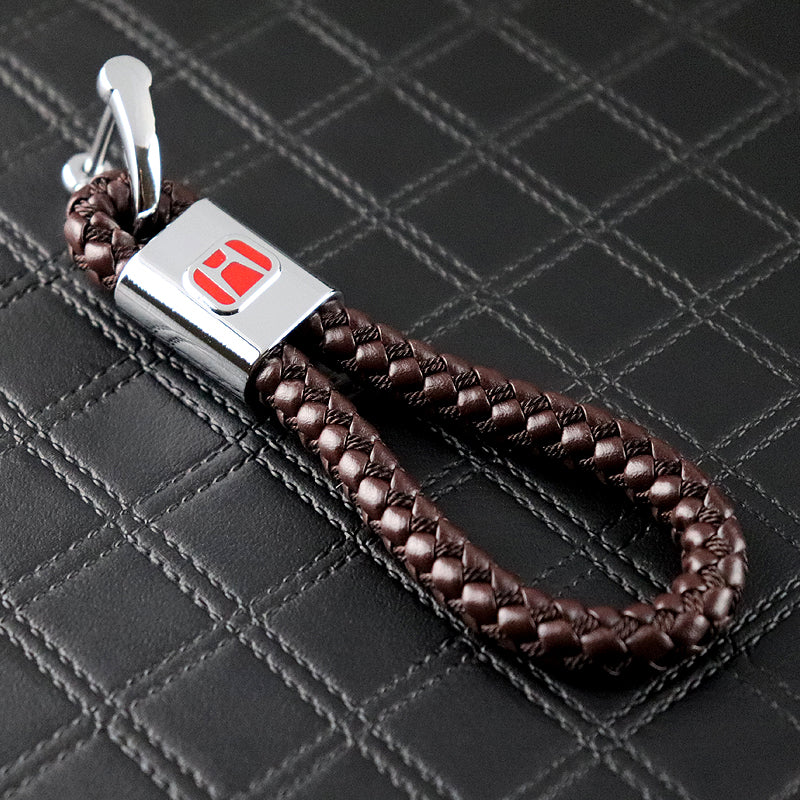 Honda Brown BV Style Calf Leather Keychain (Red H) - Image 7