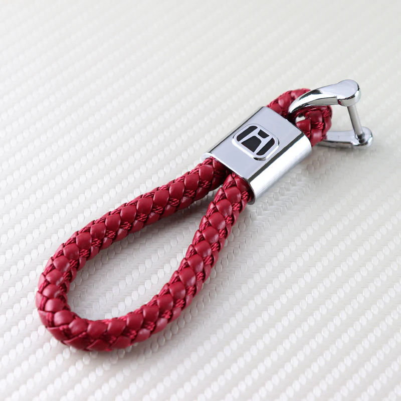 Honda Red BV Style Calf Leather Keychain - Image 2