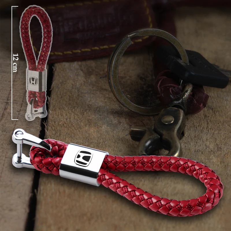 Honda Red BV Style Calf Leather Keychain - Image 4