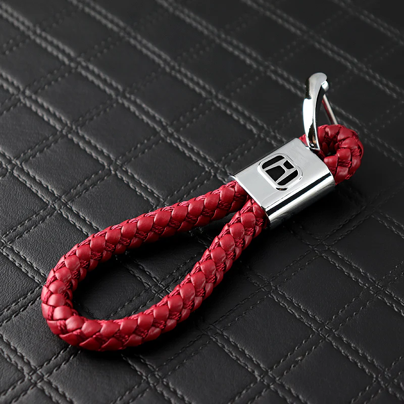 Honda Red BV Style Calf Leather Keychain - Image 5