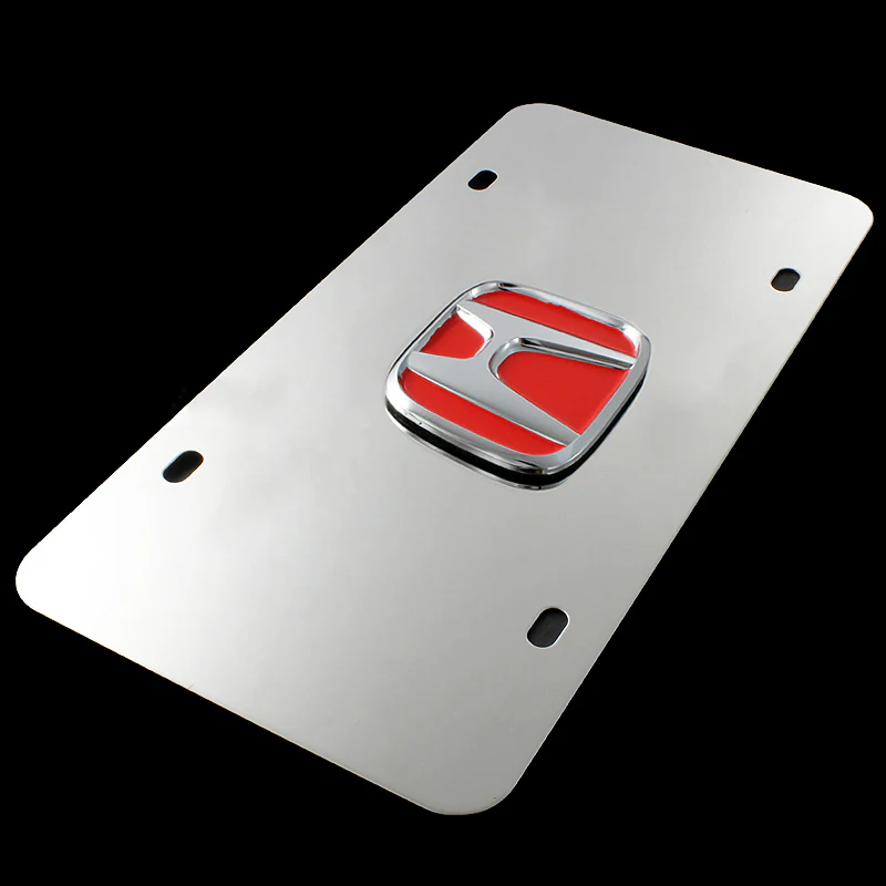 For HONDA Front 3D Mirror Stainless Steel License Plate Frame with Chrome Caps - Image 5