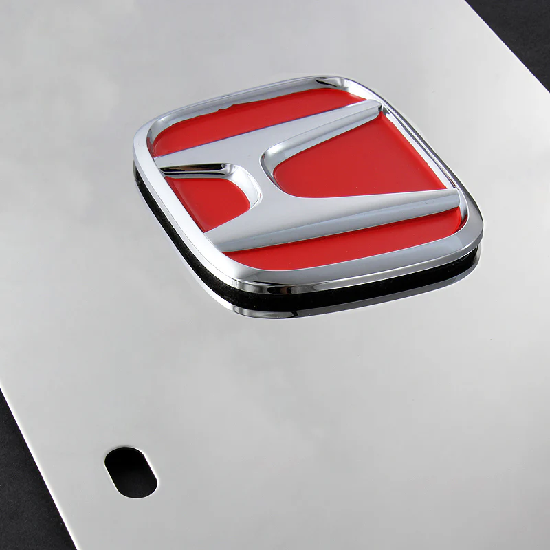 For HONDA Front 3D Mirror Stainless Steel License Plate Frame with Chrome Caps - Image 8