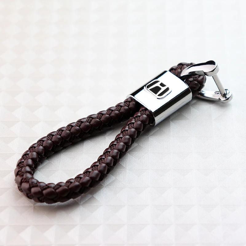 For HONDA Racing Car Center Console Armrest Cushion Mat Pad Cover & Brown Leather Keychain Set - Image 3