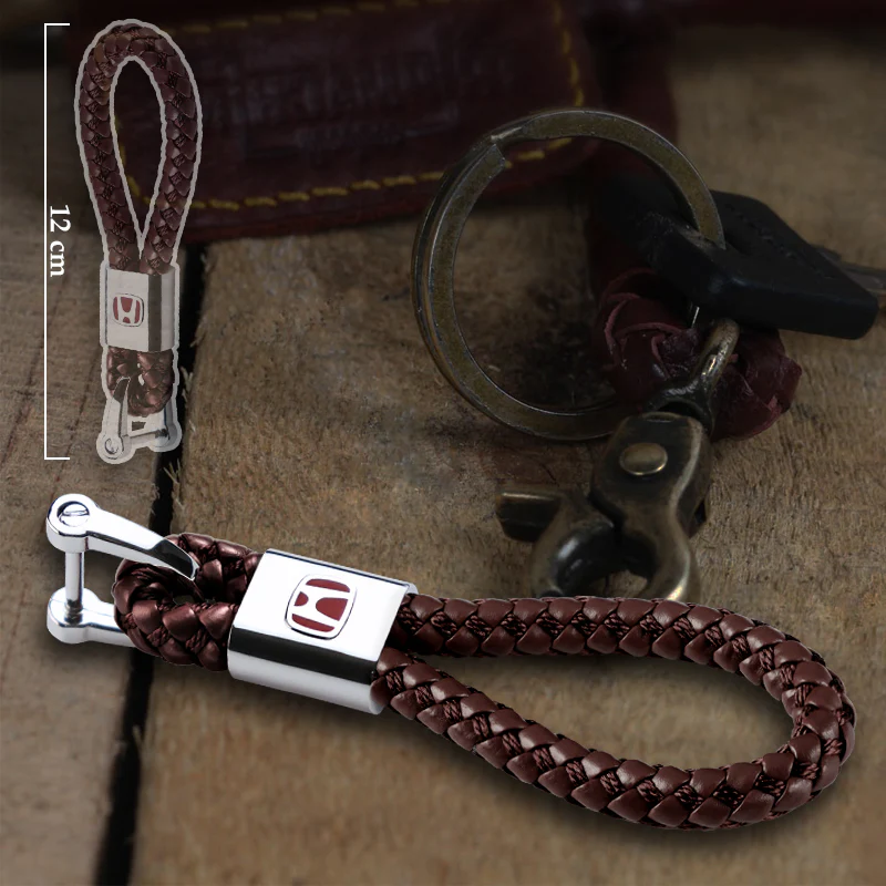 For HONDA Racing Car Center Console Armrest Cushion Mat Pad Cover with Leather Keychain Set - Image 6