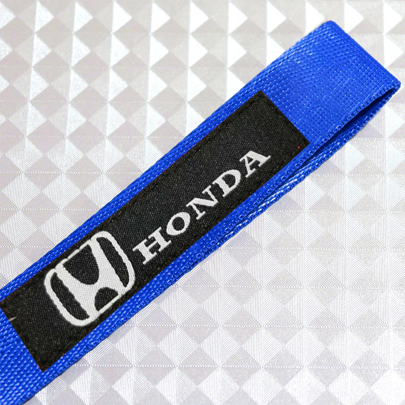 For Honda Racing Logo Keychain Metal Key Ring Hook Blue Strap Nylon Lanyard - Image 4
